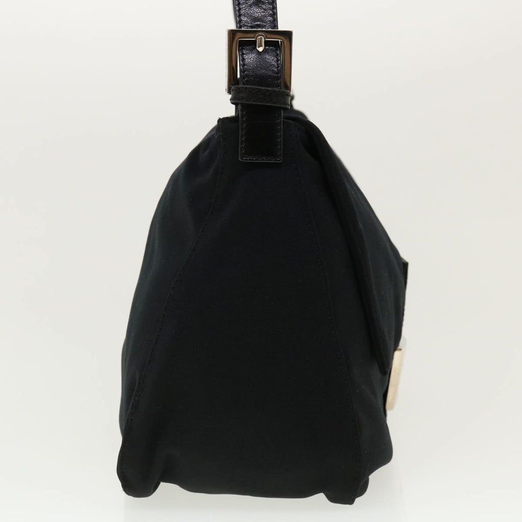 FENDI Mamma Baguette Shoulder Bag Nylon Black ki2894