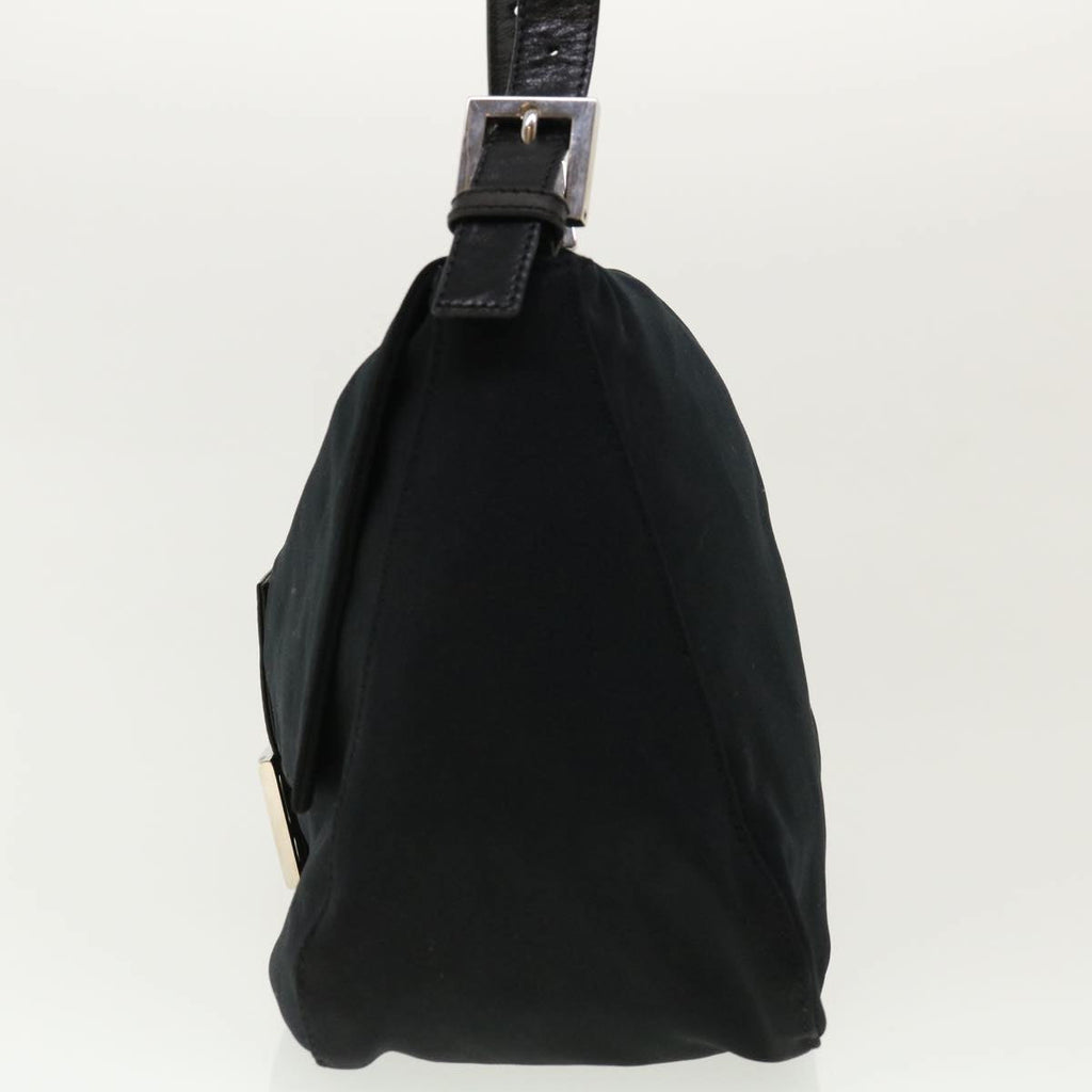 FENDI Mamma Baguette Shoulder Bag Nylon Black ki2894