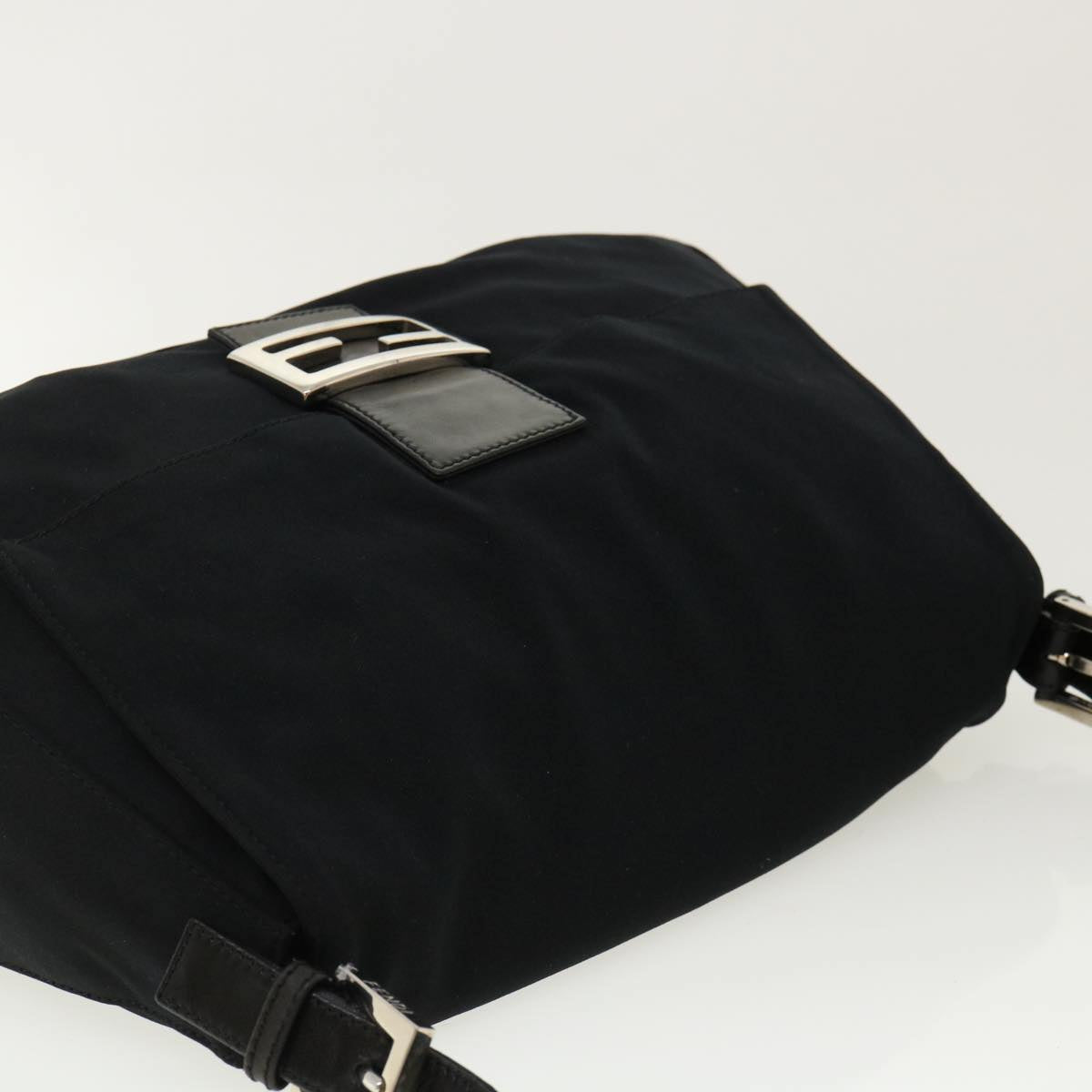 FENDI Mamma Baguette Shoulder Bag Nylon Black ki2894