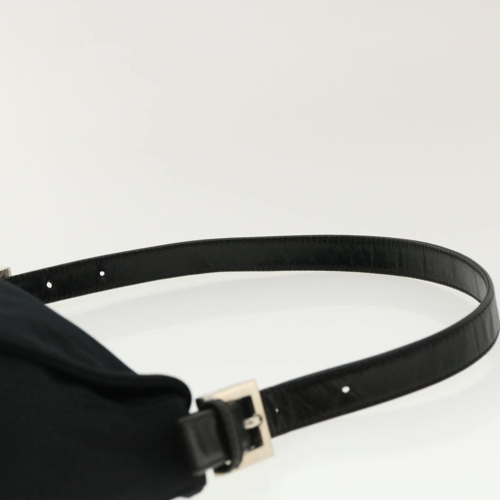 FENDI Mamma Baguette Shoulder Bag Nylon Black ki2894