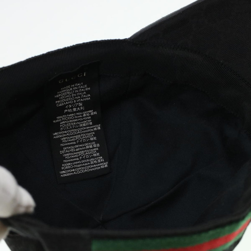 GUCCI GG Canvas Web Sherry Line Cap L Black Red Green 200035 ki2898