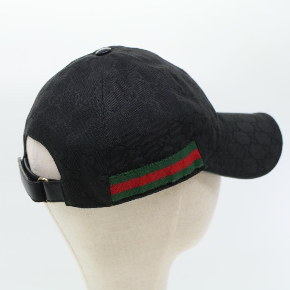GUCCI GG Canvas Web Sherry Line Cap L Black Red Green 200035 ki2898