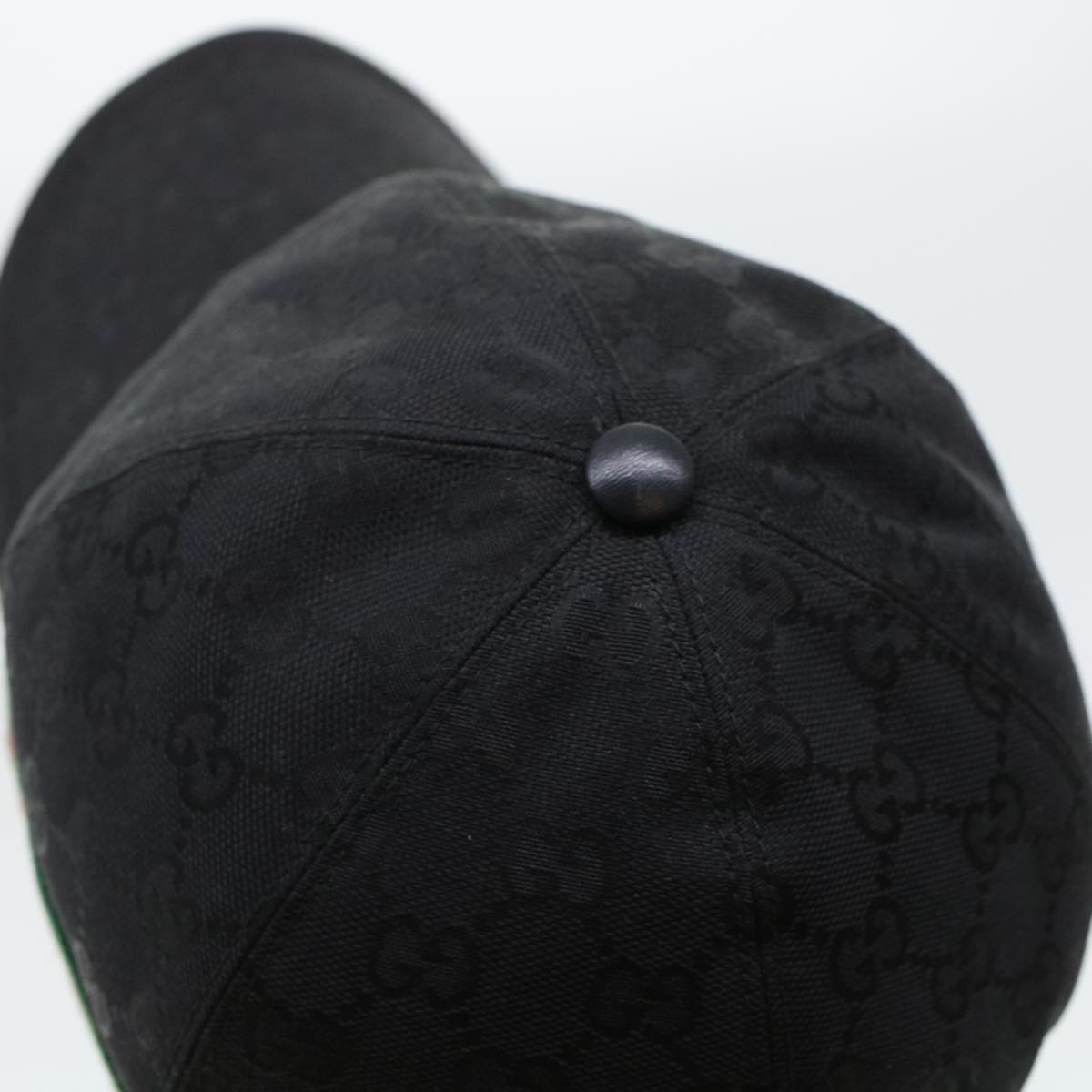 GUCCI GG Canvas Web Sherry Line Cap L Black Red Green 200035 ki2898
