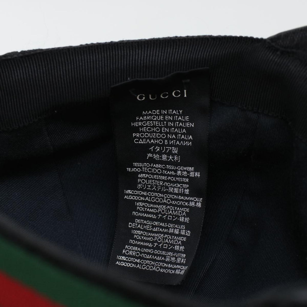 GUCCI GG Canvas Web Sherry Line Cap L Black Red Green 200035 ki2898