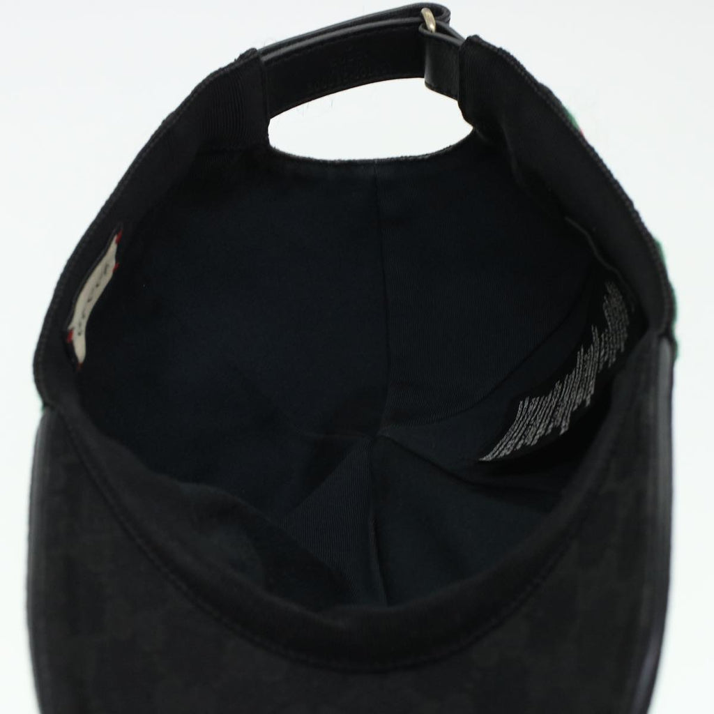 GUCCI GG Canvas Web Sherry Line Cap L Black Red Green 200035 ki2898