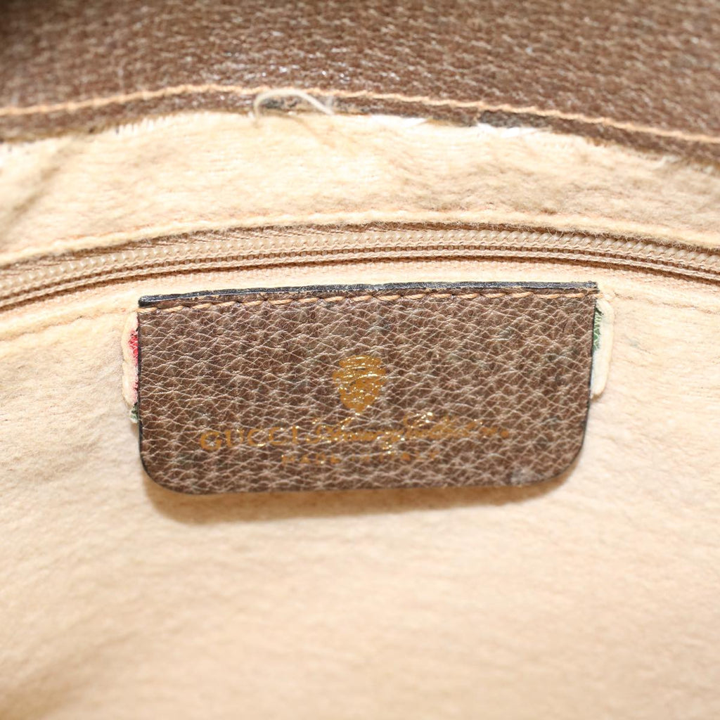 GUCCI GG Canvas Web Sherry Line Shoulder Bag Beige Red Green ki2935