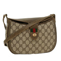 GUCCI GG Canvas Web Sherry Line Shoulder Bag Beige Red Green ki2935