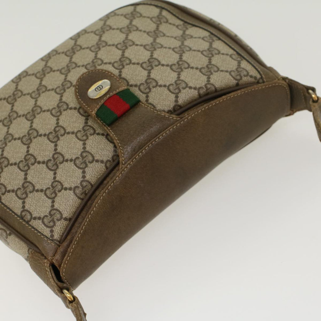 GUCCI GG Canvas Web Sherry Line Shoulder Bag Beige Red Green ki2935