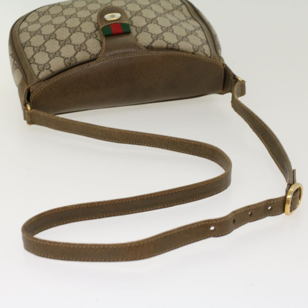 GUCCI GG Canvas Web Sherry Line Shoulder Bag Beige Red Green ki2935