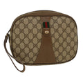 GUCCI GG Canvas Web Sherry Line Clutch Bag Beige Red Green 8901034 ki2937