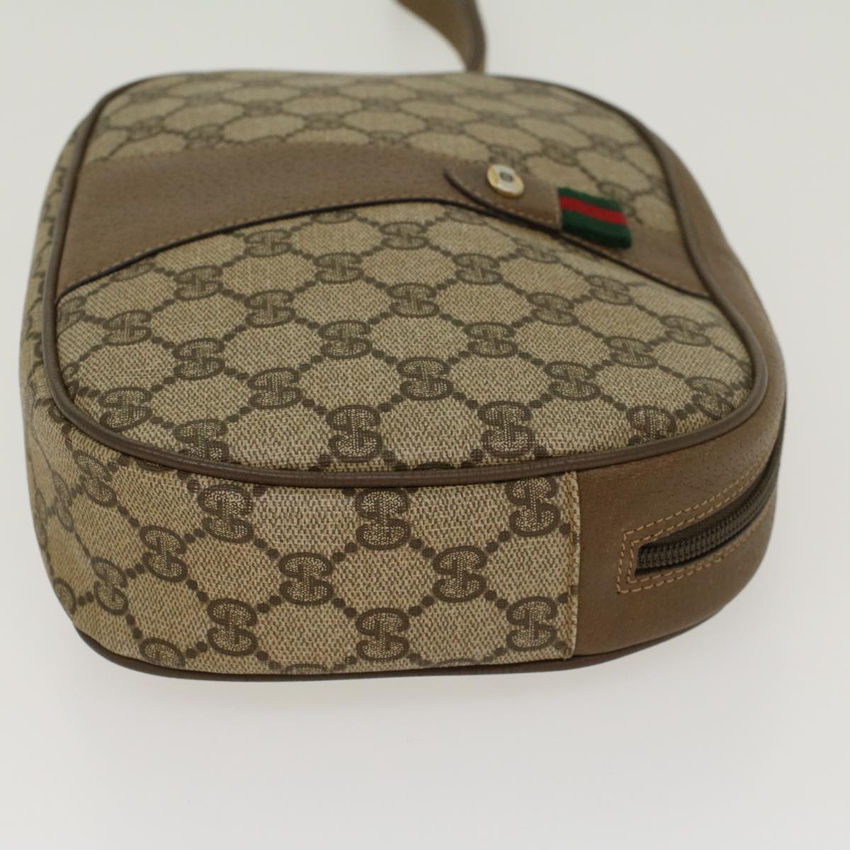 GUCCI GG Canvas Web Sherry Line Clutch Bag Beige Red Green 8901034 ki2937