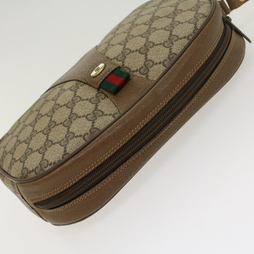 GUCCI GG Canvas Web Sherry Line Clutch Bag Beige Red Green 8901034 ki2937