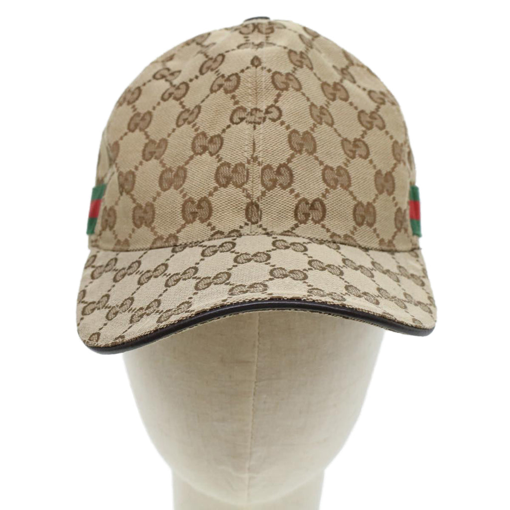 GUCCI GG Canvas Web Sherry Line Cap L Beige Red Green 200035 ki2941