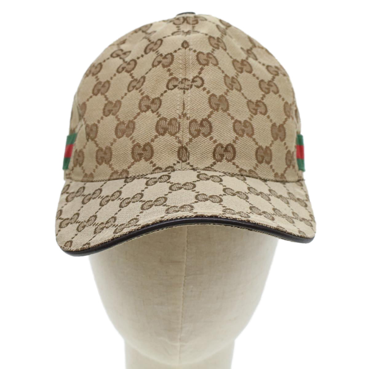 GUCCI GG Canvas Web Sherry Line Cap L Beige Red Green 200035 ki2941
