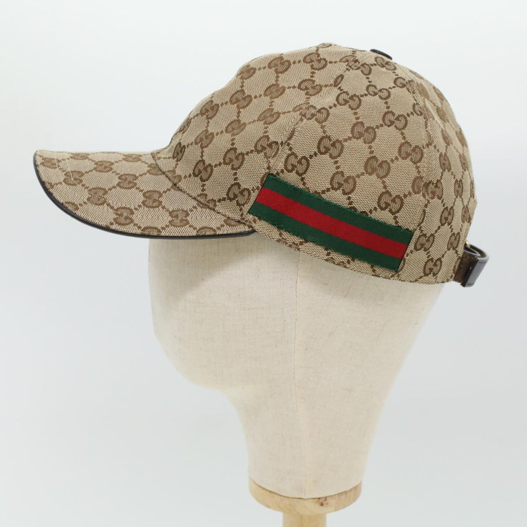 GUCCI GG Canvas Web Sherry Line Cap L Beige Red Green 200035 ki2941