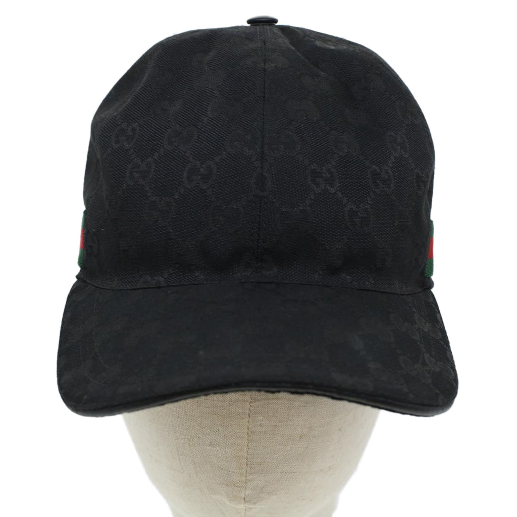 GUCCI GG Canvas Web Sherry Line Cap L Black Red Green 200035 ki2943