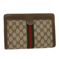 GUCCI GG Canvas Web Sherry Line Clutch Bag Beige Red Green 8901001 ki2945