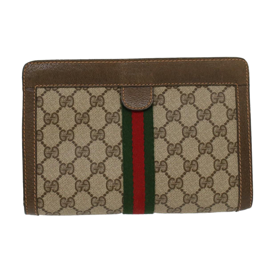 GUCCI GG Canvas Web Sherry Line Clutch Bag Beige Red Green 8901001 ki2945