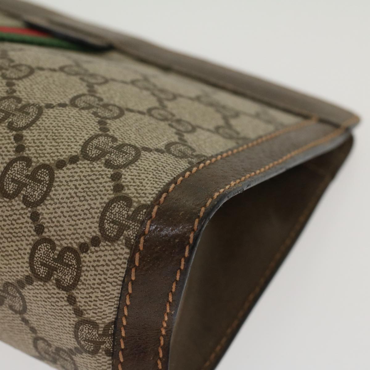 GUCCI GG Canvas Web Sherry Line Clutch Bag Beige Red Green 8901001 ki2945