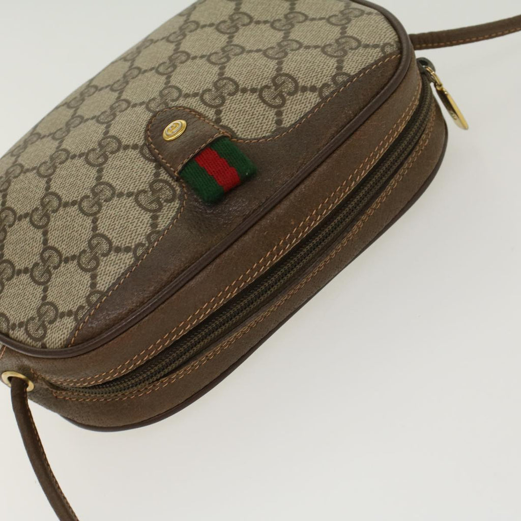 GUCCI GG Canvas Web Sherry Line Shoulder Bag Beige Red 8902066 ki2953