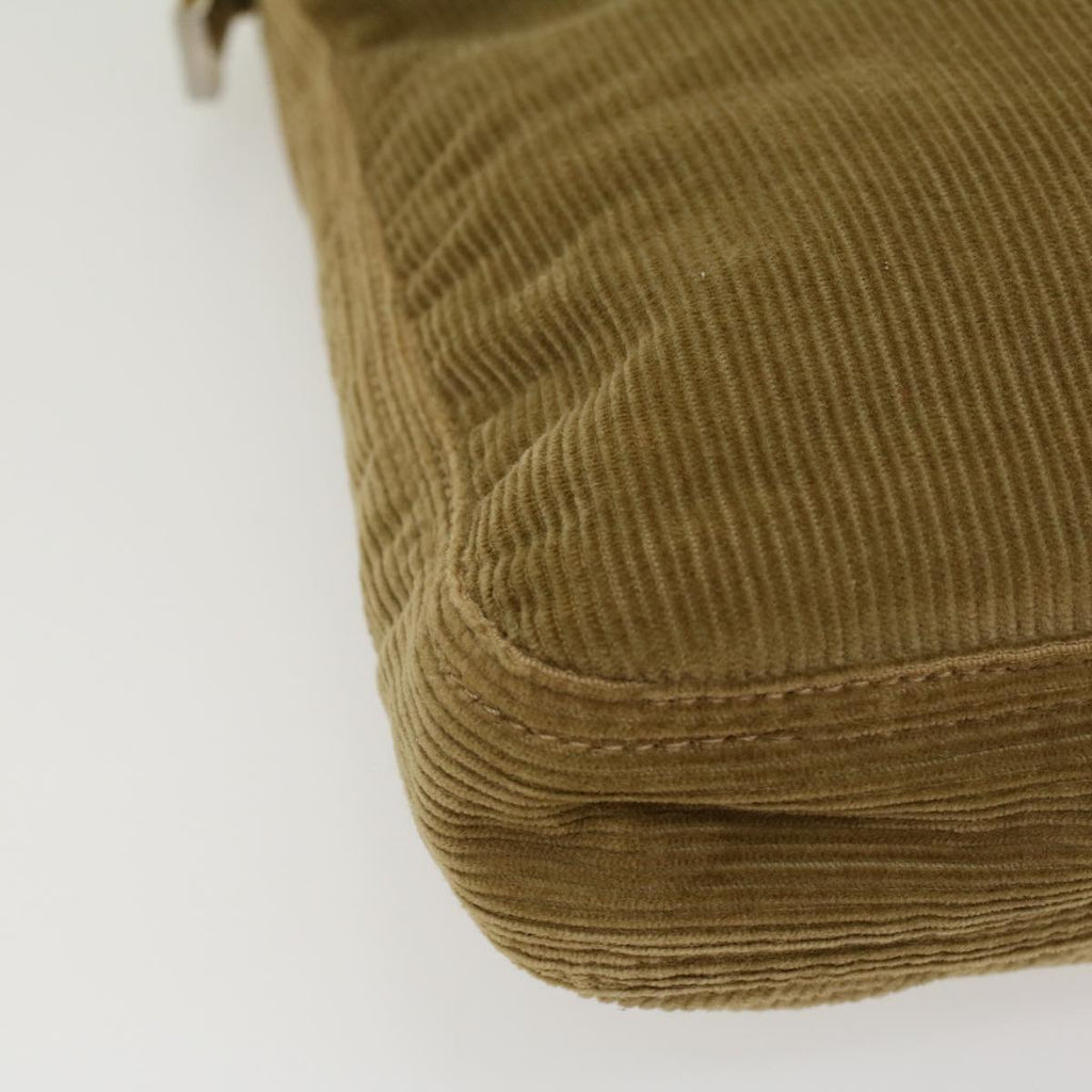 FENDI Mamma Baguette Shoulder Bag Corduroy Khaki ki2956
