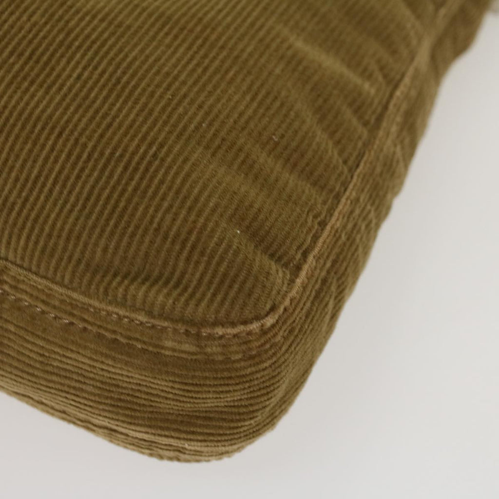 FENDI Mamma Baguette Shoulder Bag Corduroy Khaki ki2956