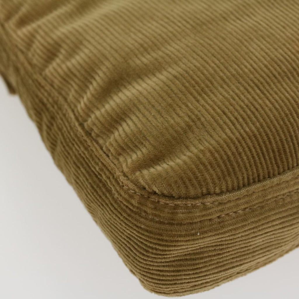 FENDI Mamma Baguette Shoulder Bag Corduroy Khaki ki2956