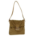 FENDI Mamma Baguette Shoulder Bag Corduroy Khaki ki2956