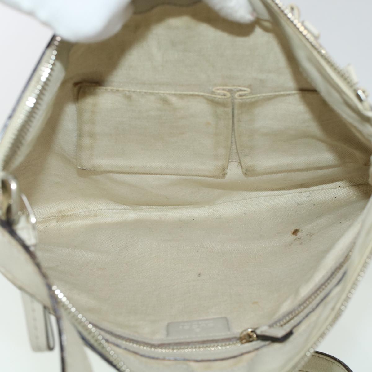 GUCCI GG Canvas Guccissima Shoulder Bag White ki2988