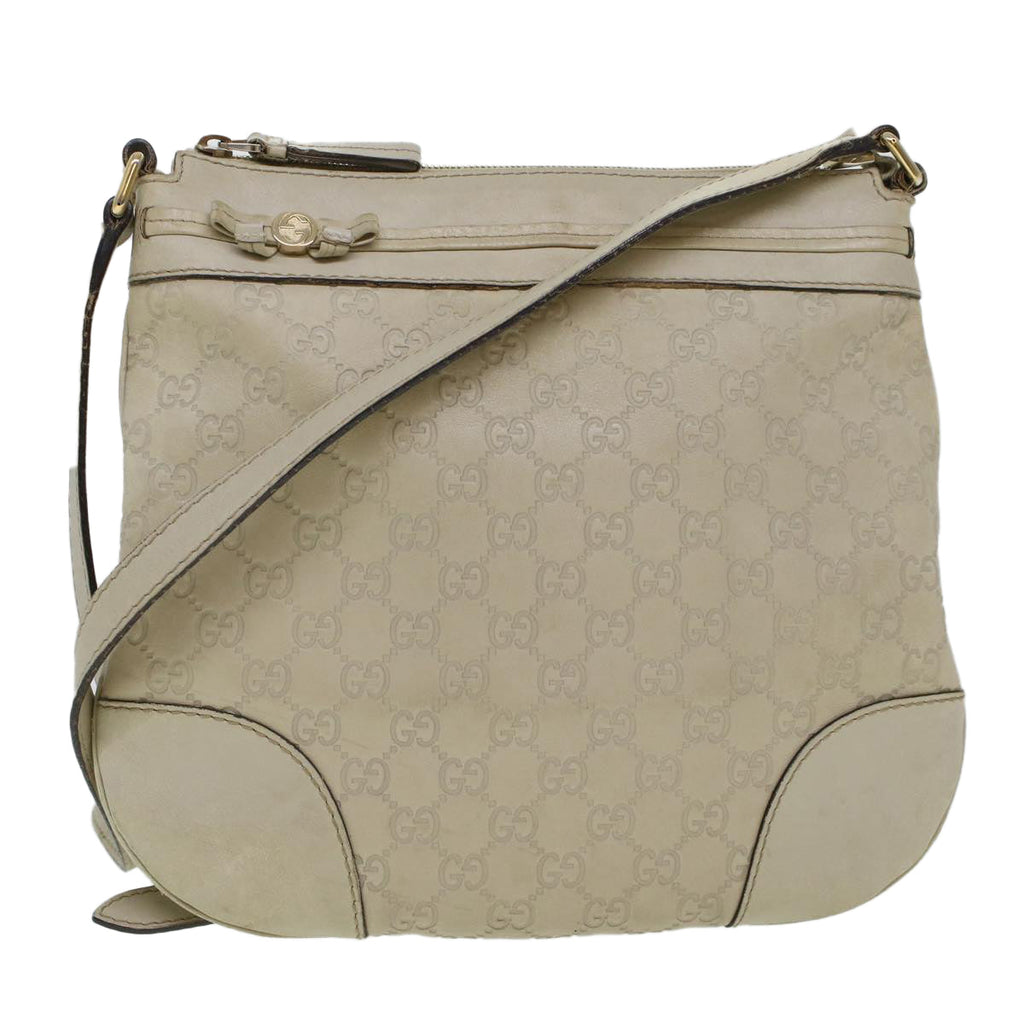 GUCCI GG Canvas Guccissima Shoulder Bag White ki2988