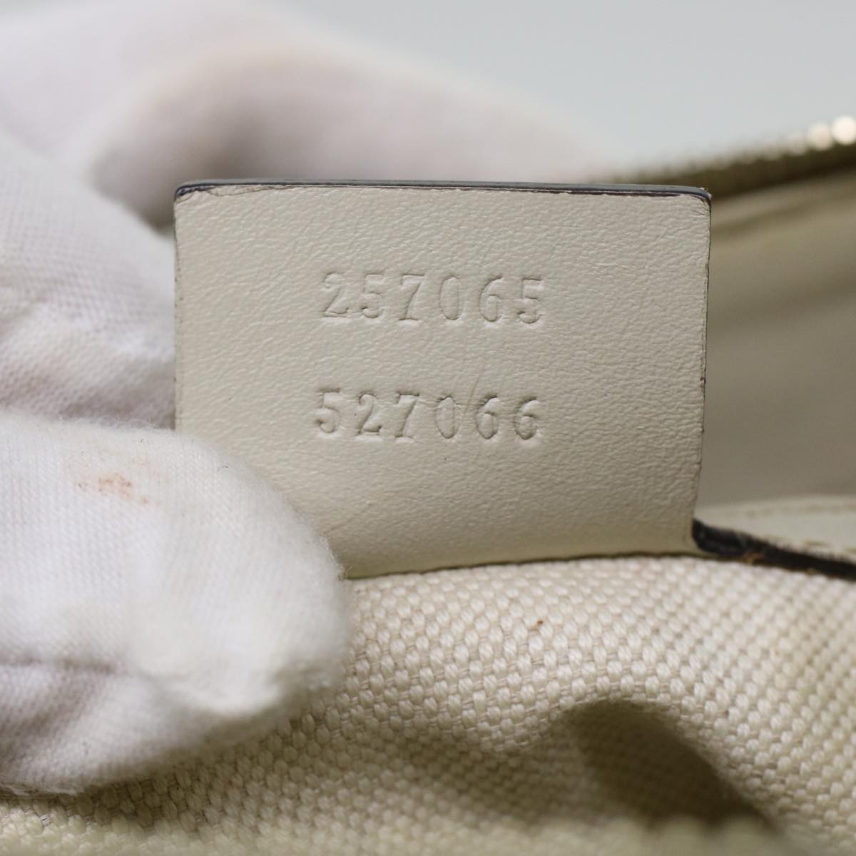 GUCCI GG Canvas Guccissima Shoulder Bag White ki2988