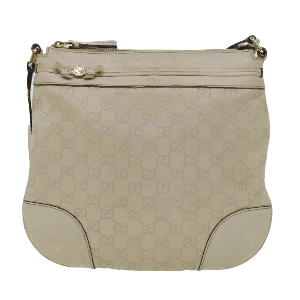 GUCCI GG Canvas Guccissima Shoulder Bag White ki2988