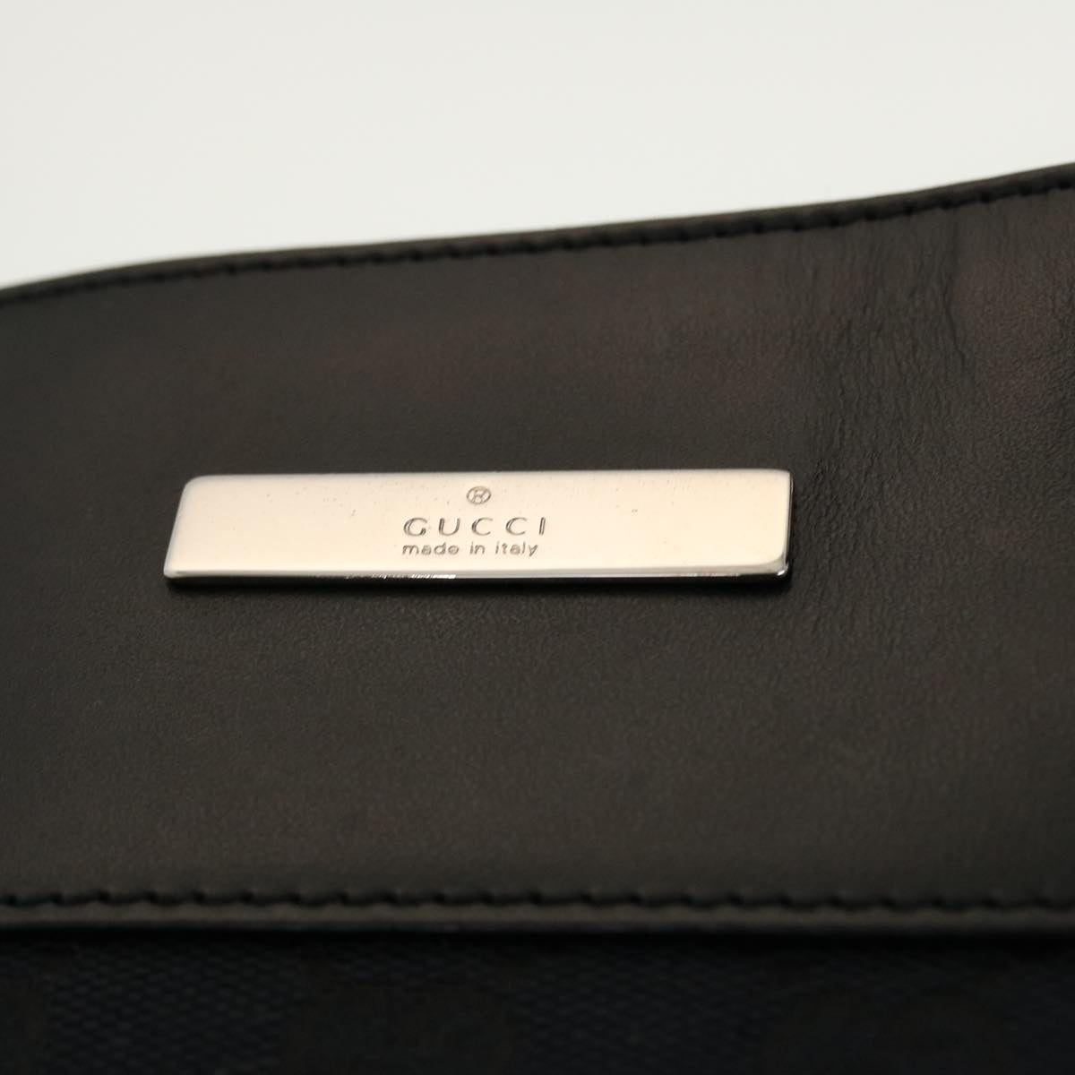 GUCCI GG Canvas Flat Shoulder Bag Black 0348 ki2992