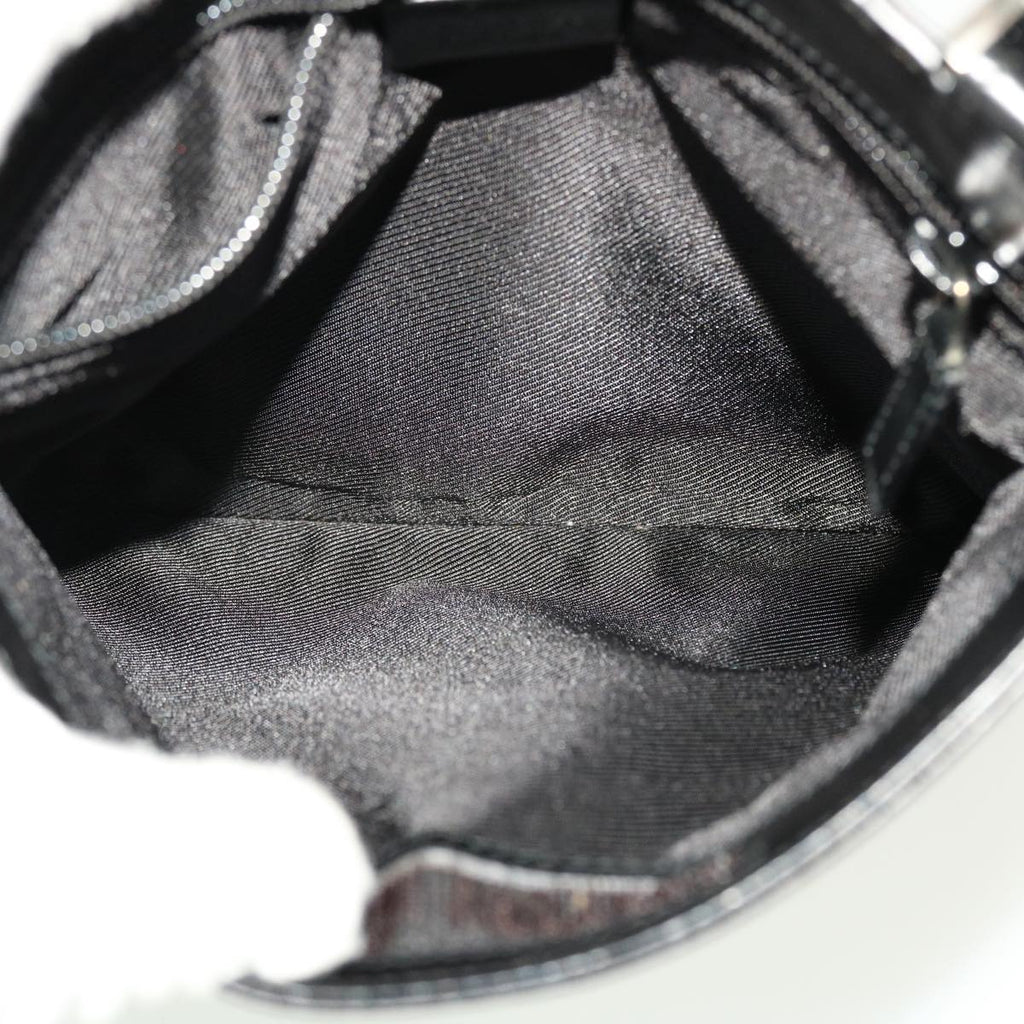 GUCCI GG Canvas Flat Shoulder Bag Black 0348 ki2992