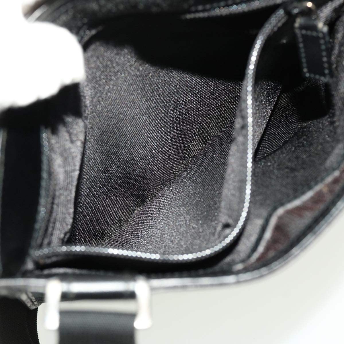 GUCCI GG Canvas Flat Shoulder Bag Black 0348 ki2992