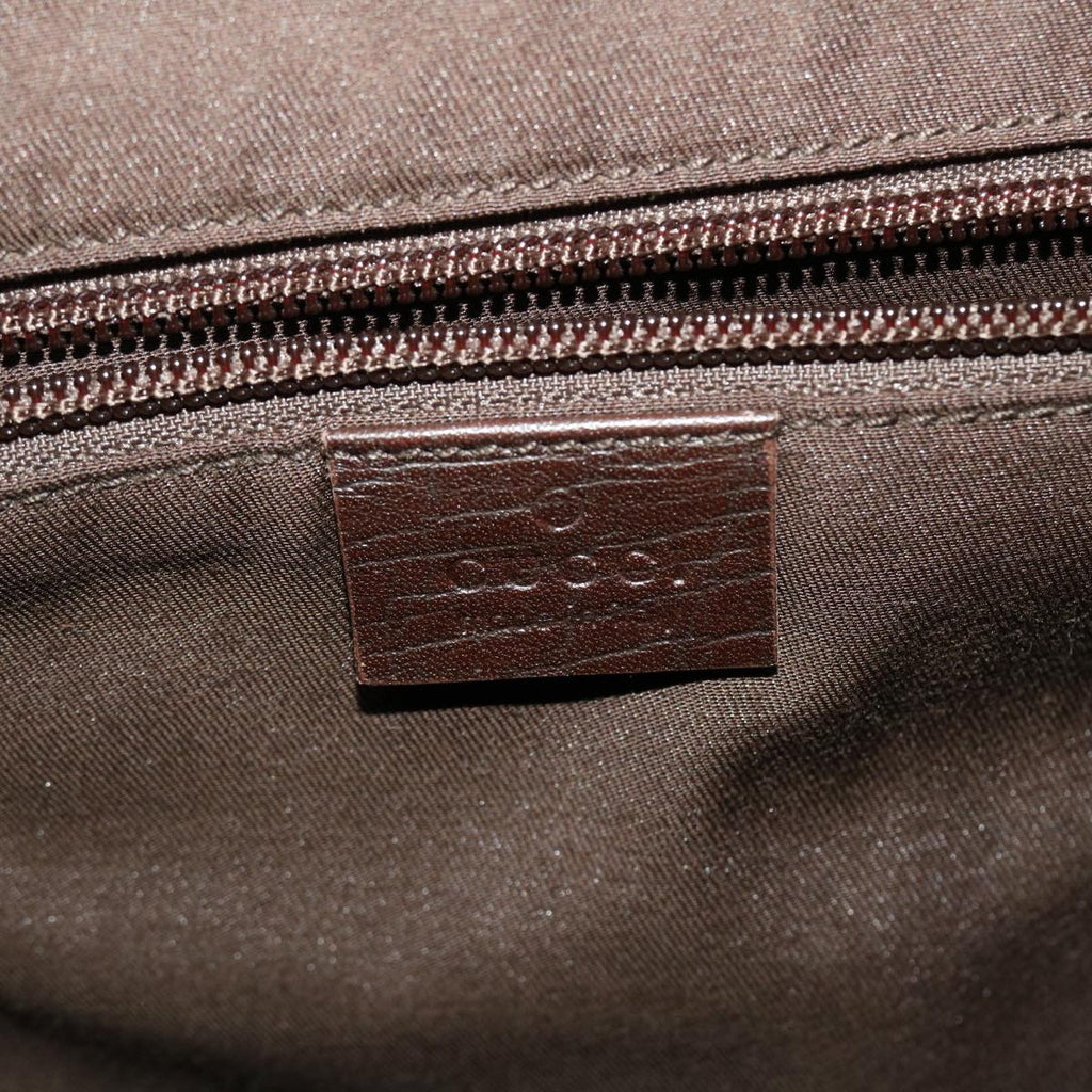 GUCCI GG Canvas Business Bag PVC Leather Beige Dark Brown 145846 ki2995