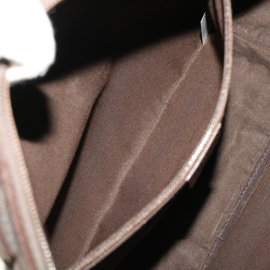 GUCCI GG Canvas Business Bag PVC Leather Beige Dark Brown 145846 ki2995