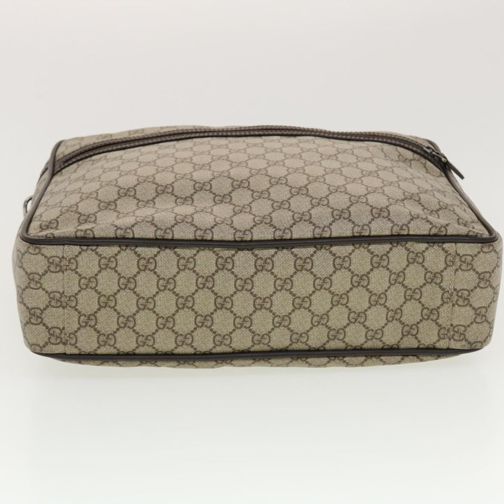 GUCCI GG Canvas Business Bag PVC Leather Beige Dark Brown 145846 ki2995