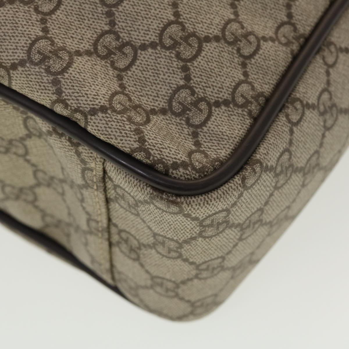 GUCCI GG Canvas Business Bag PVC Leather Beige Dark Brown 145846 ki2995