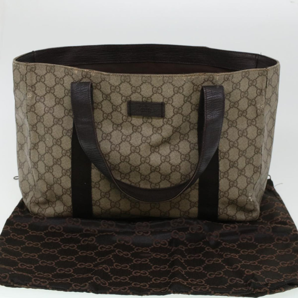 GUCCI GG Canvas Tote Bag PVC Leather Beige 141624 ki3005