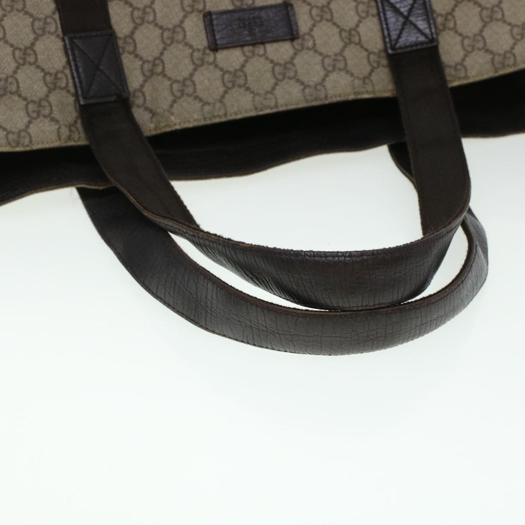 GUCCI GG Canvas Tote Bag PVC Leather Beige 141624 ki3005