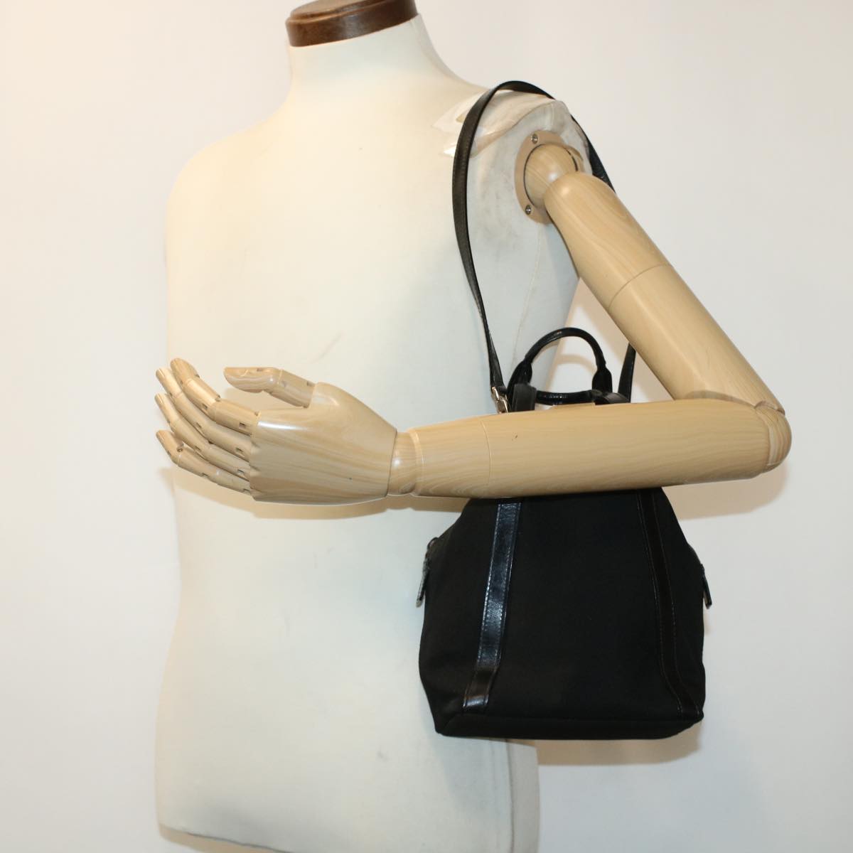 GUCCI Hand Bag Nylon 2way Black ki3025