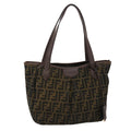 FENDI Zucca Canvas Tote Bag Black Brown ki3076