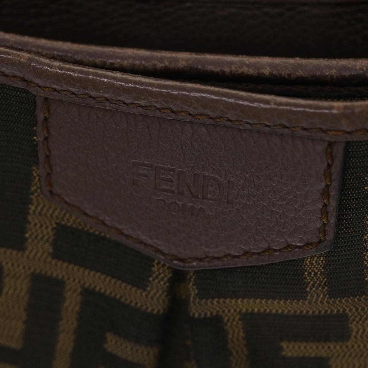 FENDI Zucca Canvas Tote Bag Black Brown ki3076