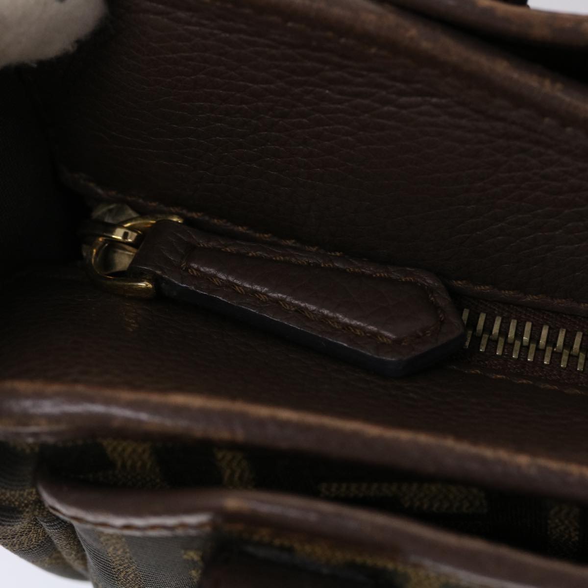 FENDI Zucca Canvas Tote Bag Black Brown ki3076