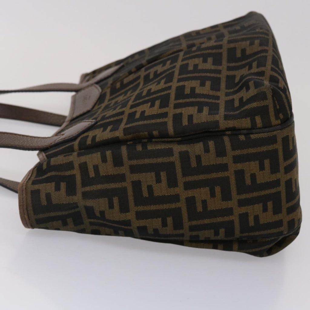FENDI Zucca Canvas Tote Bag Black Brown ki3076