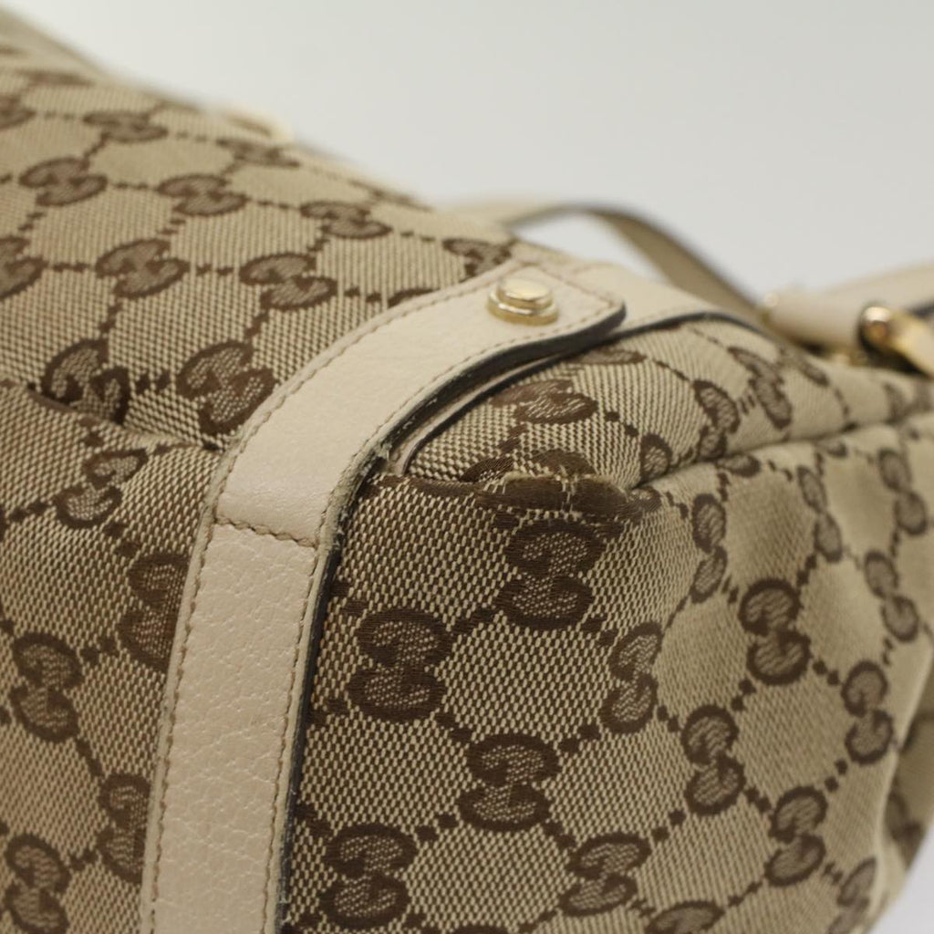 GUCCI GG Canvas Abbey Tote Bag Leather Beige 130736 ki3249