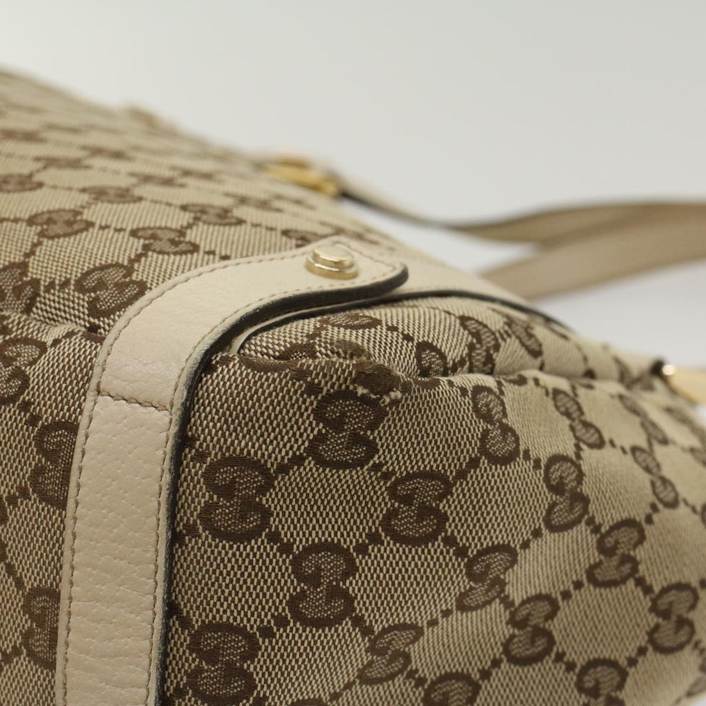 GUCCI GG Canvas Abbey Tote Bag Leather Beige 130736 ki3249