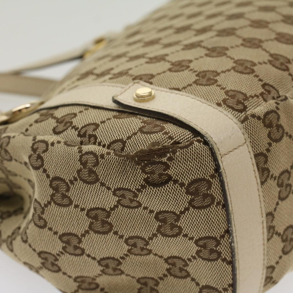 GUCCI GG Canvas Abbey Tote Bag Leather Beige 130736 ki3249