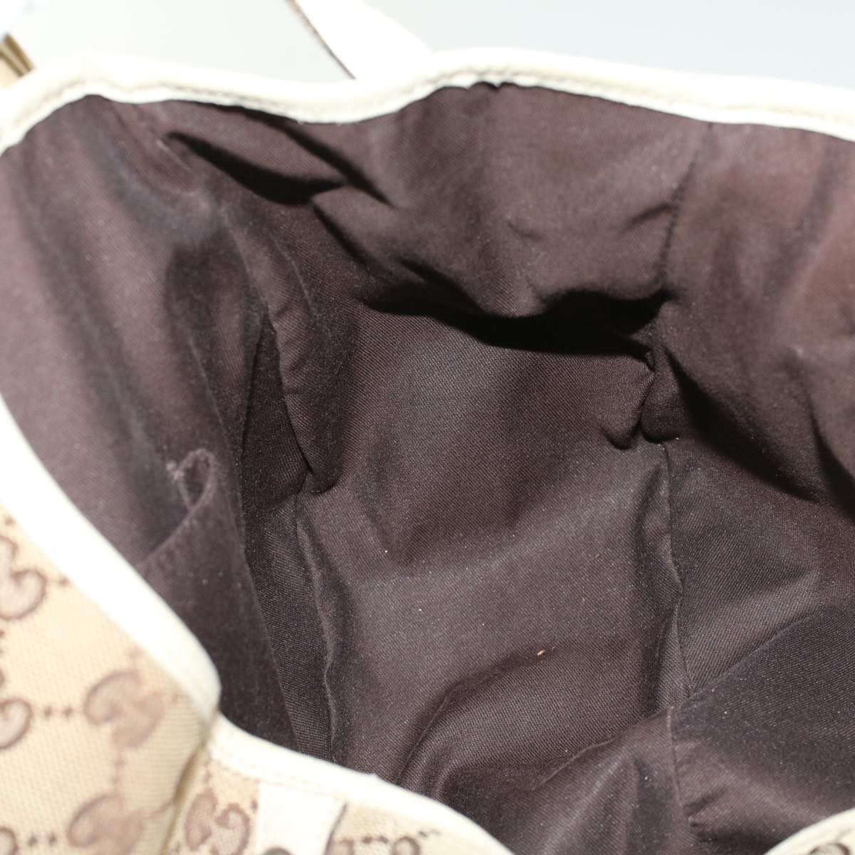 GUCCI GG Canvas Abbey Tote Bag Leather Beige 130736 ki3249